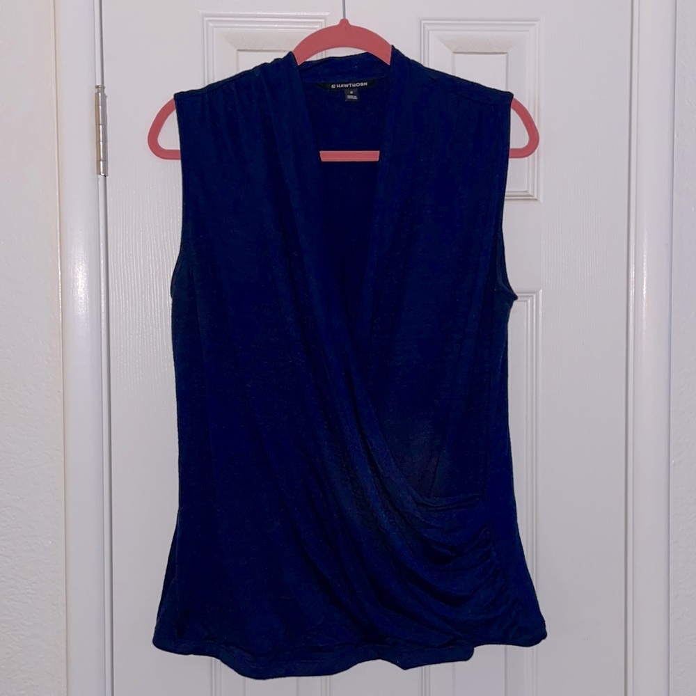 Navy sleeveless top - 41 Hawthorne